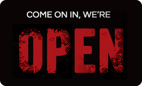 Come on in, we're open